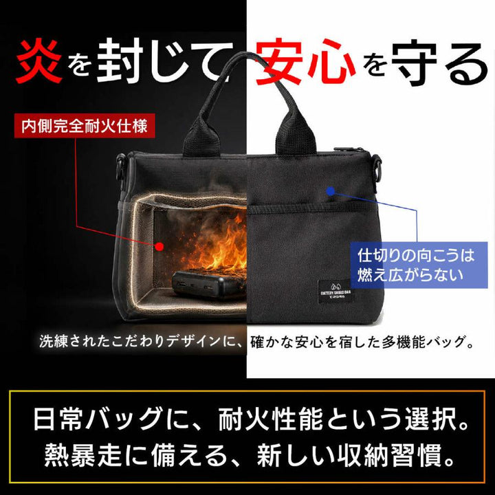BATTERY SHIELD BAG TRGR ｜耐火ポーチ付き3WAYプロテクションバッグ